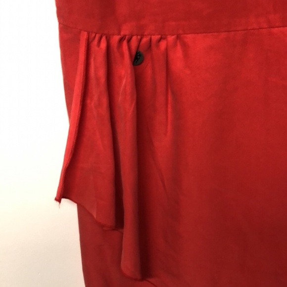 Esprit Modal Red Wrap Crossed Back MIDI Dress - Picture 3 of 8